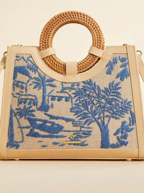 Spartina 449 Handbags - Straw Sienna Satchel| Spartina 449| Daise Seascape